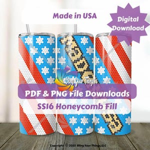 Made in the USA Rhinestone Tumbler Pattern SS16, 20oz Skinny DIY Template, Bling Craft PDF Download