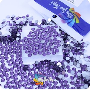 Tanzanite Light Purple Flatback Rhinestones, Non-Hotfix Glass Crystals with Silver Backing for Elegant DIY Tumblers, Pens and Crafts
