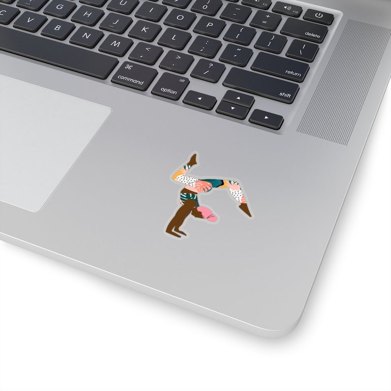 African America Yoga Sticker-Black Woman Fitness 2x2 and 4x4 Sticker-Yogabella Black Woman Yoga Sticker