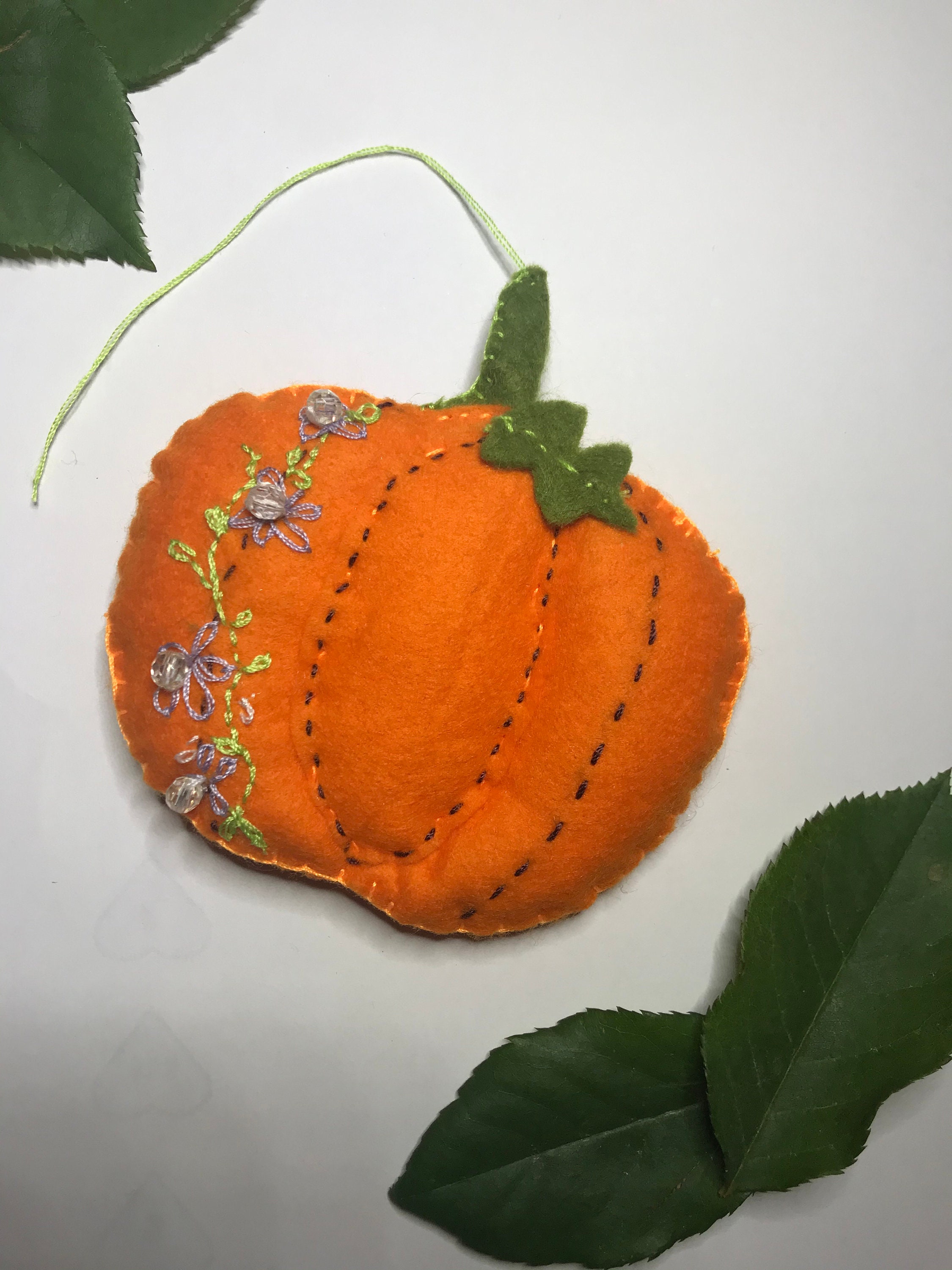 Pumpkin Halloween fall ornament decoration handmade Etsy