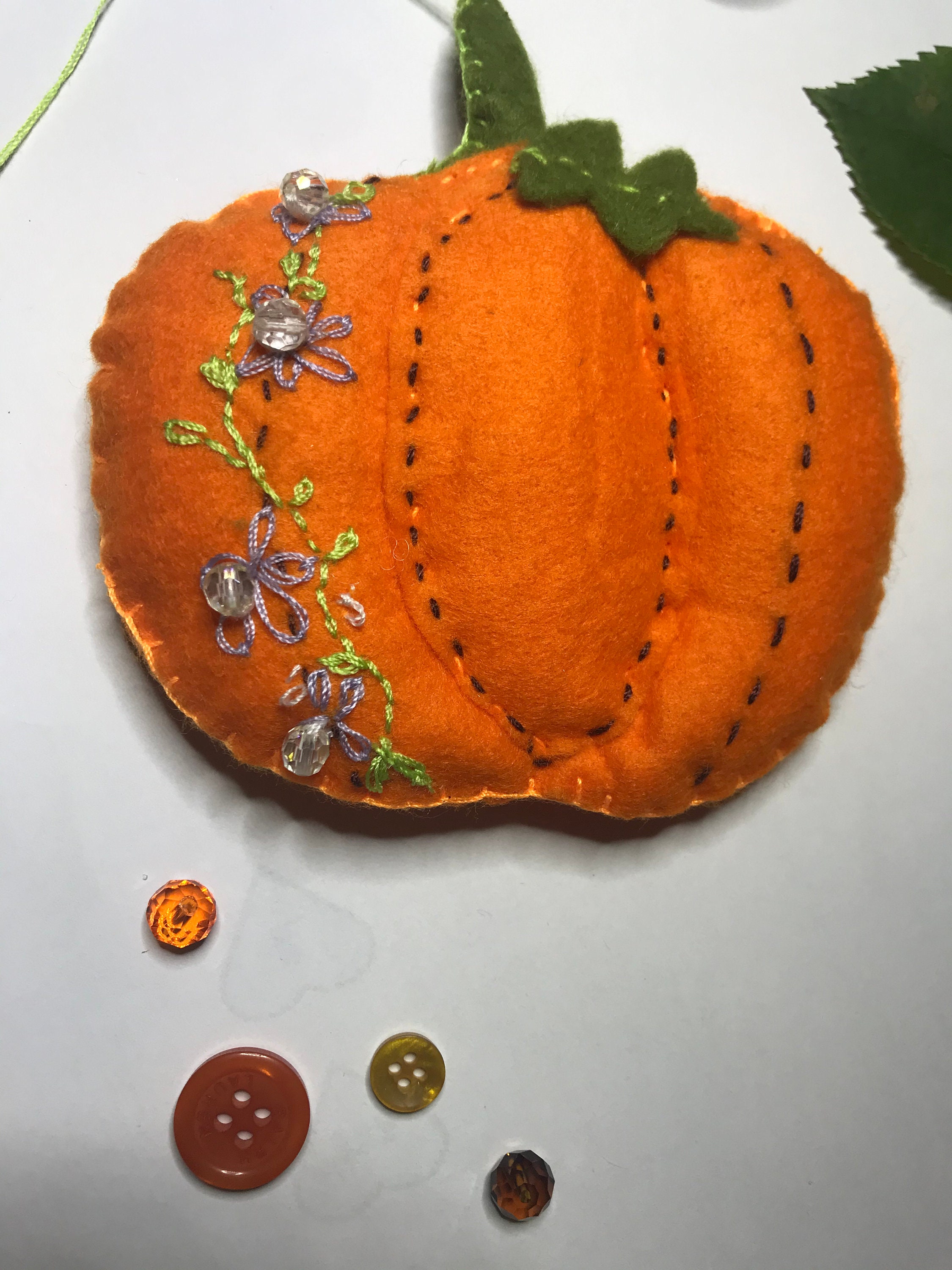 Pumpkin Halloween fall ornament decoration handmade Etsy