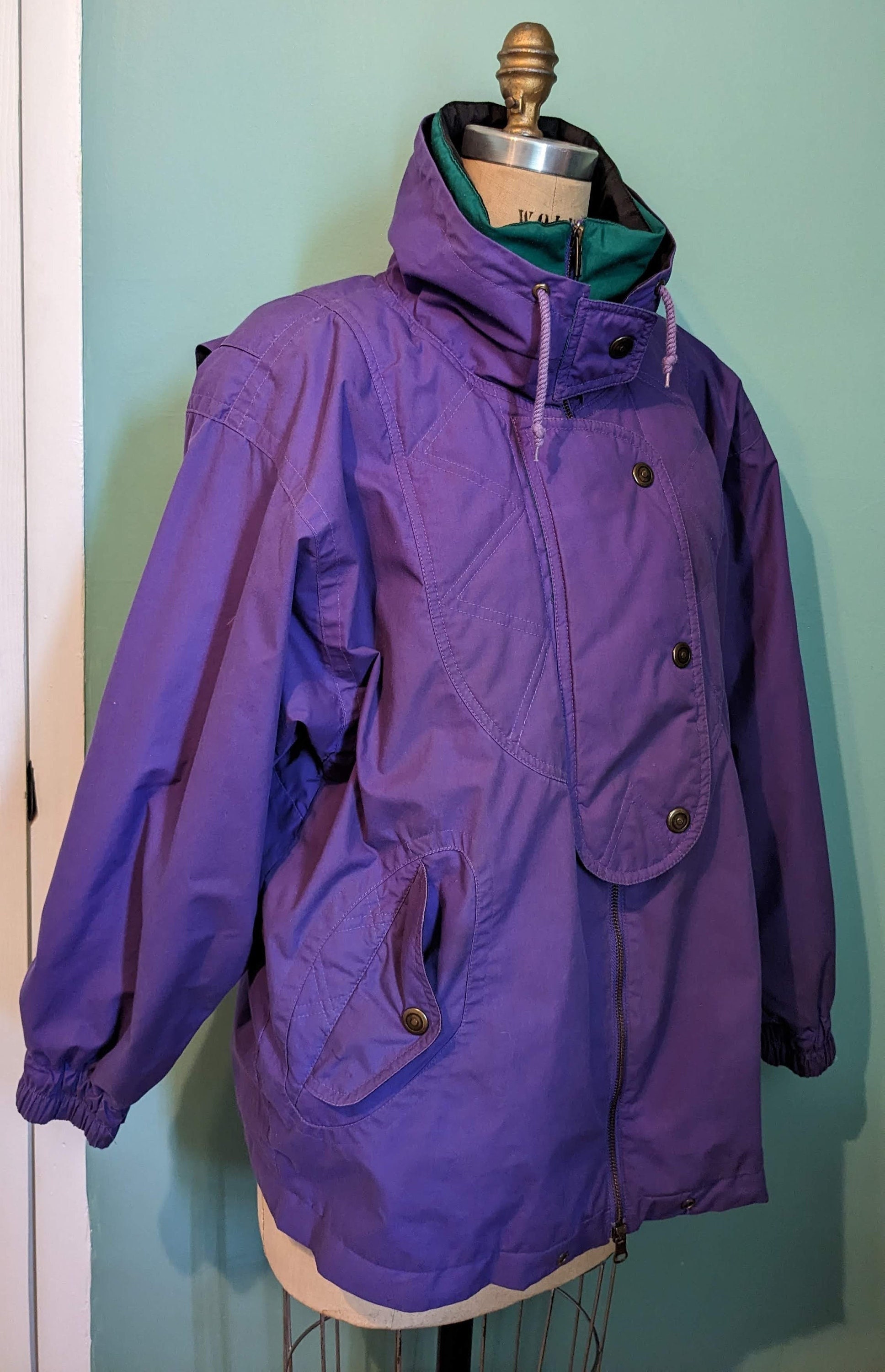 ジャケット・アウター vintage LONDON FOG reverseble coat dm Rare Women's London Fog Reversible Coat with Elegant Design