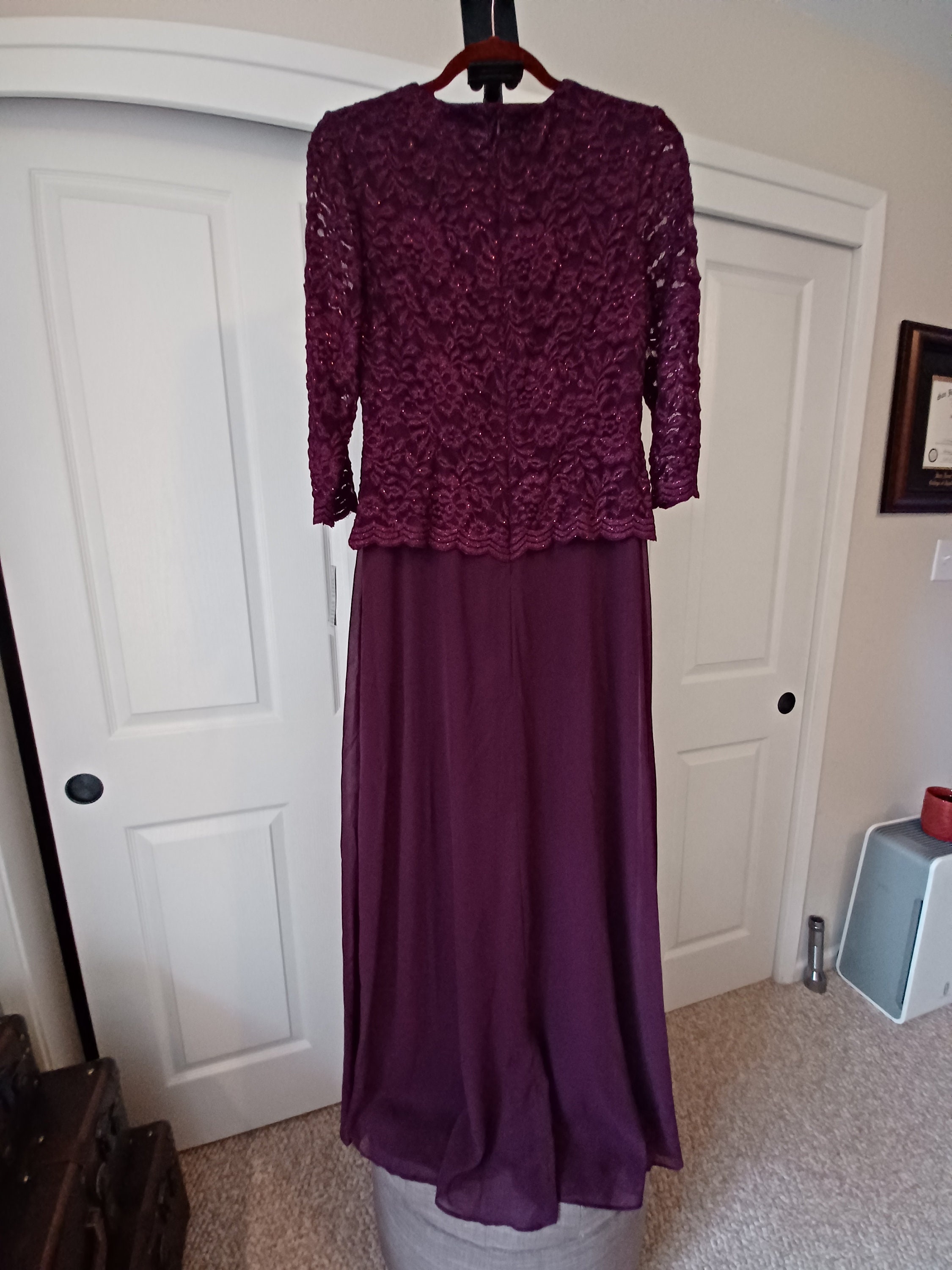 hot evening dresses A line V Neck Evening Dress with Slit Sexy Long Prom Dresses TP0836 US4 / Custom Color main image 0