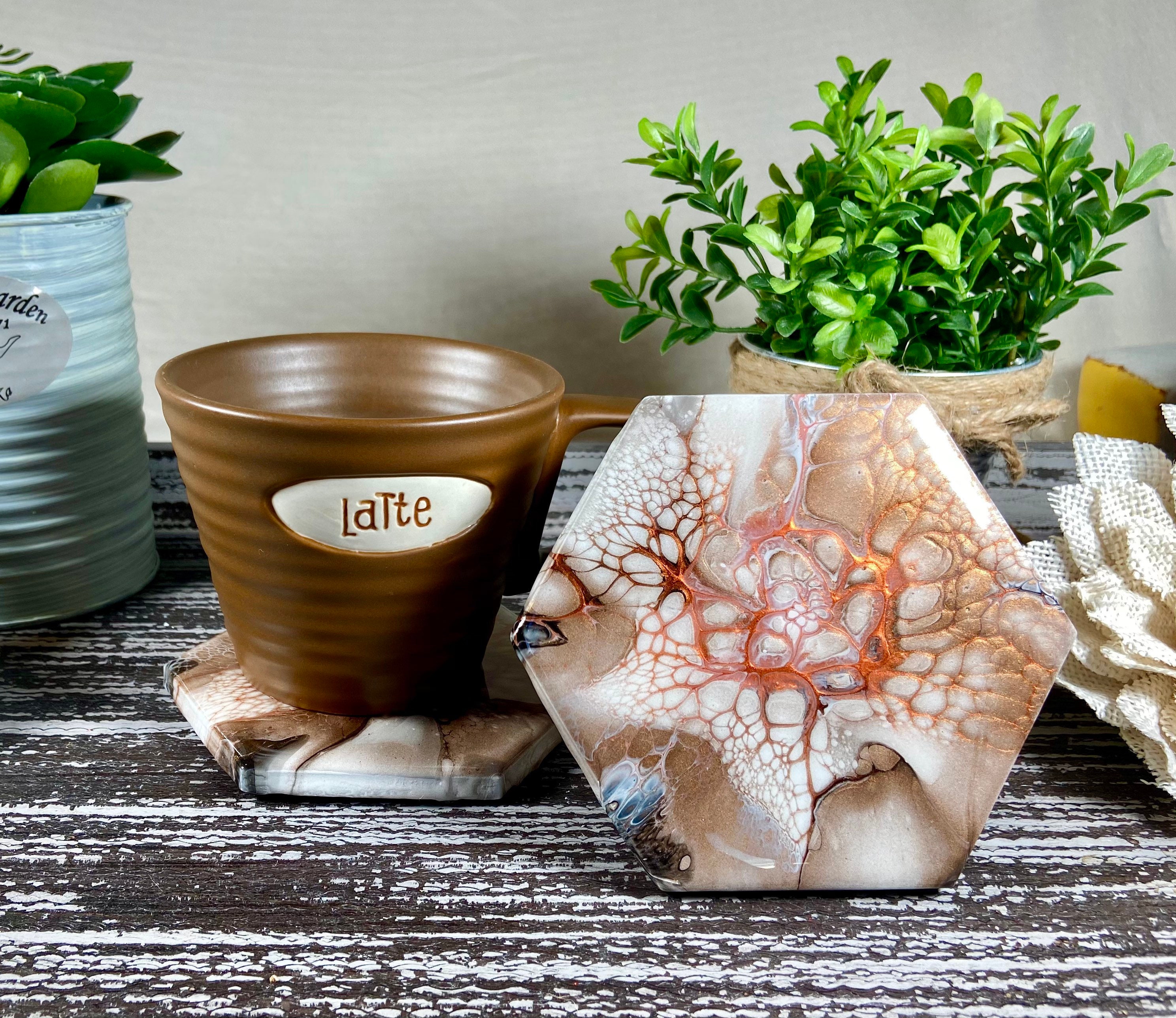 Hand Painted Ceramic Coasters Etsy