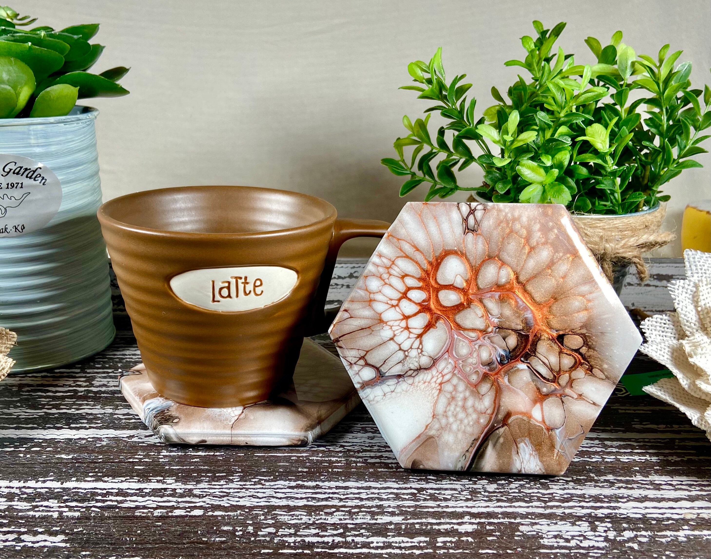 Hand Painted Ceramic Coasters Etsy