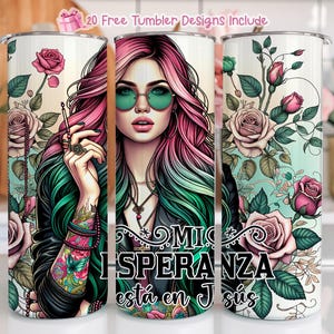 Bible Verse Spanish Tumbler Wrap, Versiculo en espanol Tumbler Design, Mi esperanza esta en Jesus Digital Sublimation design, Spanish Design