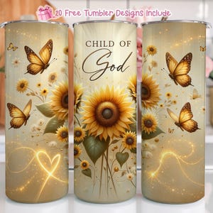 Child of God 20 oz Skinny Tumbler Sublimation Design Digital Download PNG