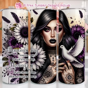 Remembering You Is Easy, Motivational Quote 20oz Tumbler Wrap,  Funny Sarcastic Tumbler, Sassy Animated Design