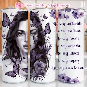 Confezione per tumbler positiva, confezione per tumbler motivazionale, vibrazioni positive spagnole, design spagnolo per bicchiere, confezione per tumbler messicano, confezione per tumbler Espanol