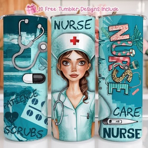 Nurse Tumbler Wrap 20oz Skinny Tumbler PNG, Nursing Sublimation Design Png, Nurse Life RN Tumbler, Nurse PNG Design, Tumbler Template