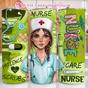 Nurse Tumbler Wrap 20oz Skinny Tumbler PNG, Nursing Sublimation Design Png, Nurse Life RN Tumbler, Nurse PNG Design, Tumbler Template