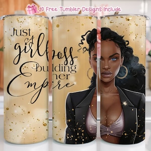 Black Women Boss Lady Luxury PNG 20 OZ Skinny Tumbler Sublimation Wrap Design, Business Woman Tumbler Wrap Png, Boss Girl Tumbler Wrap