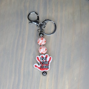 True Crime Silicone Bead Keychain: Sensory Purse Tag