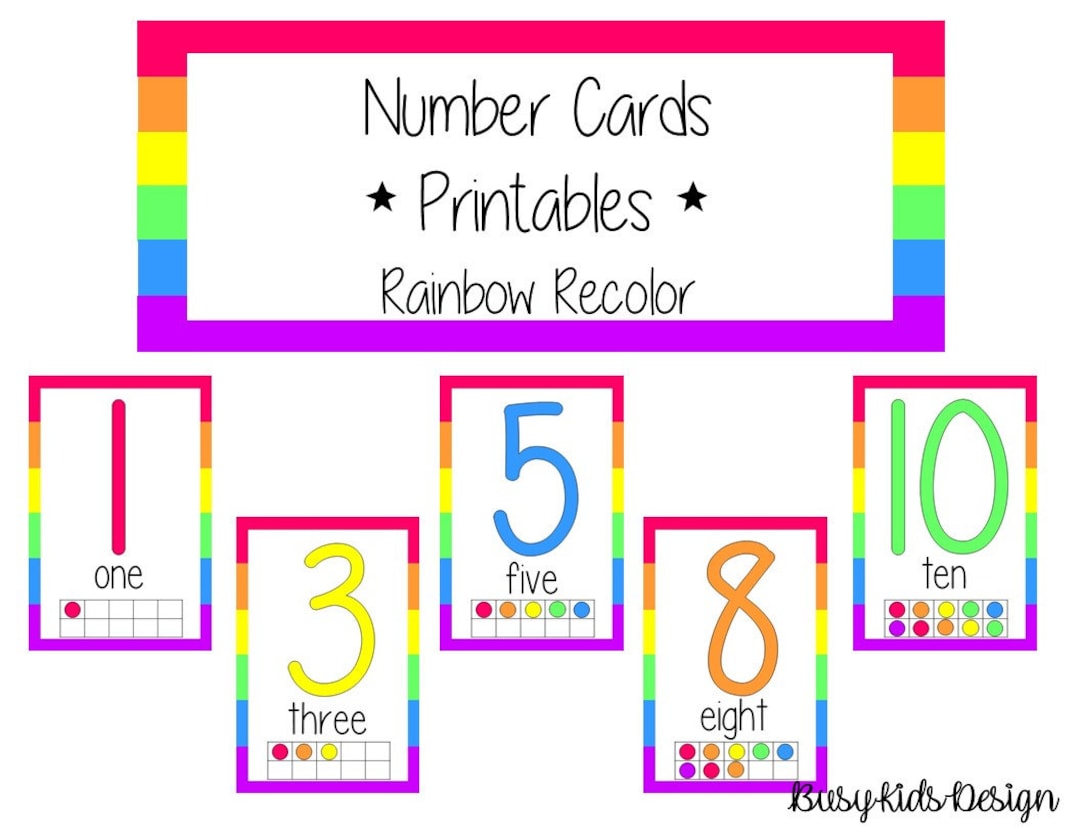 Number Cards- Printables - Etsy