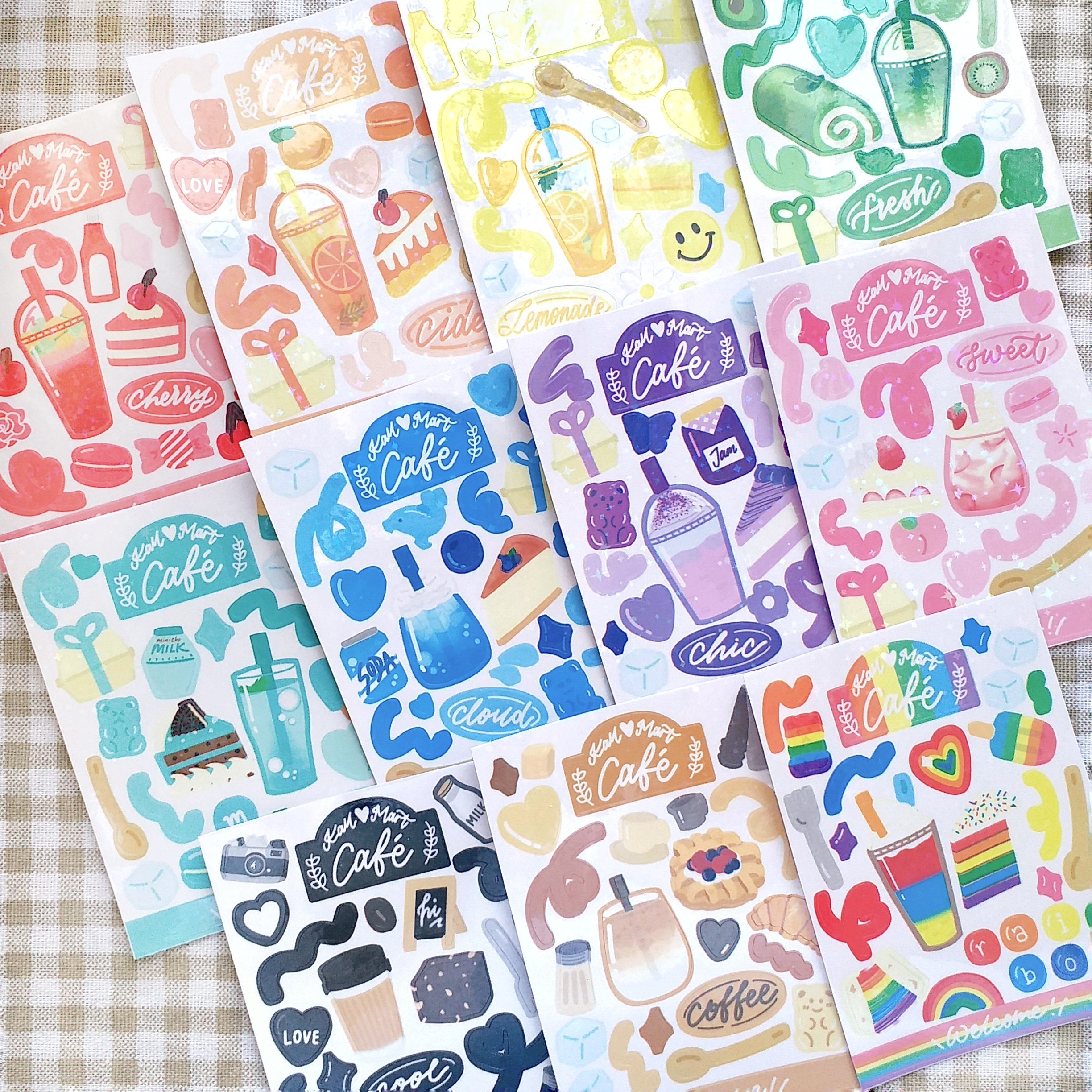 24 Sheets Cute Korean Stickers, Colorful Kpop Stickers for