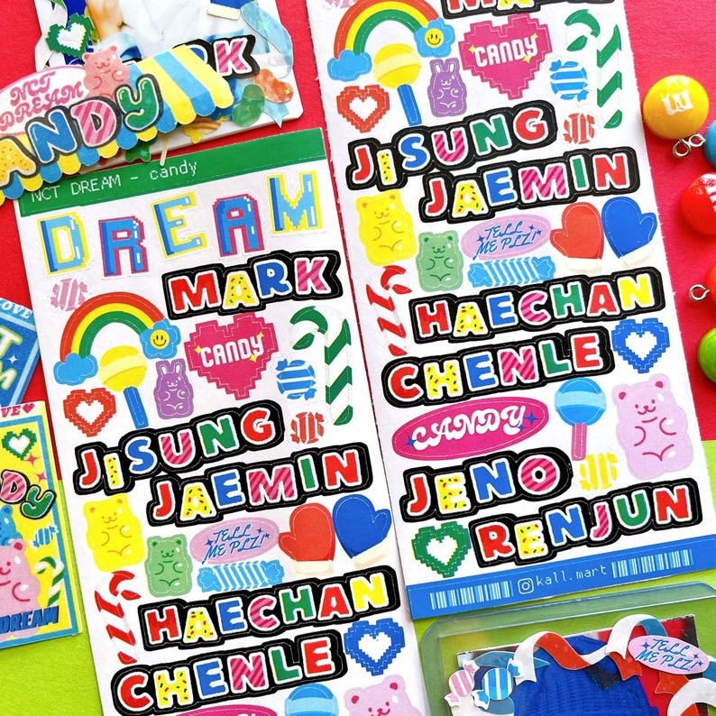 Kpop Nct Dream Candy Deco Sticker / Kpop Toploader Sticker / Etsy