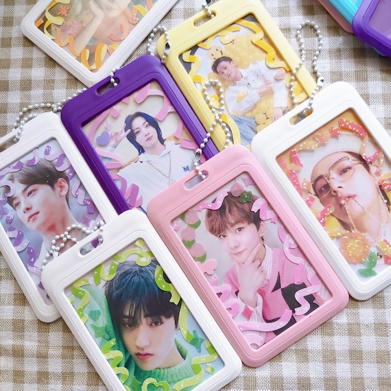 plastic card holder keychain