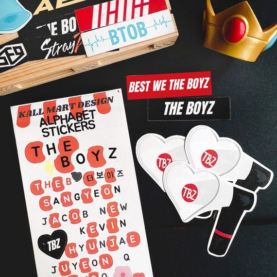 kpop the boyz lightstick stickers the boyz alphabet stickers etsy