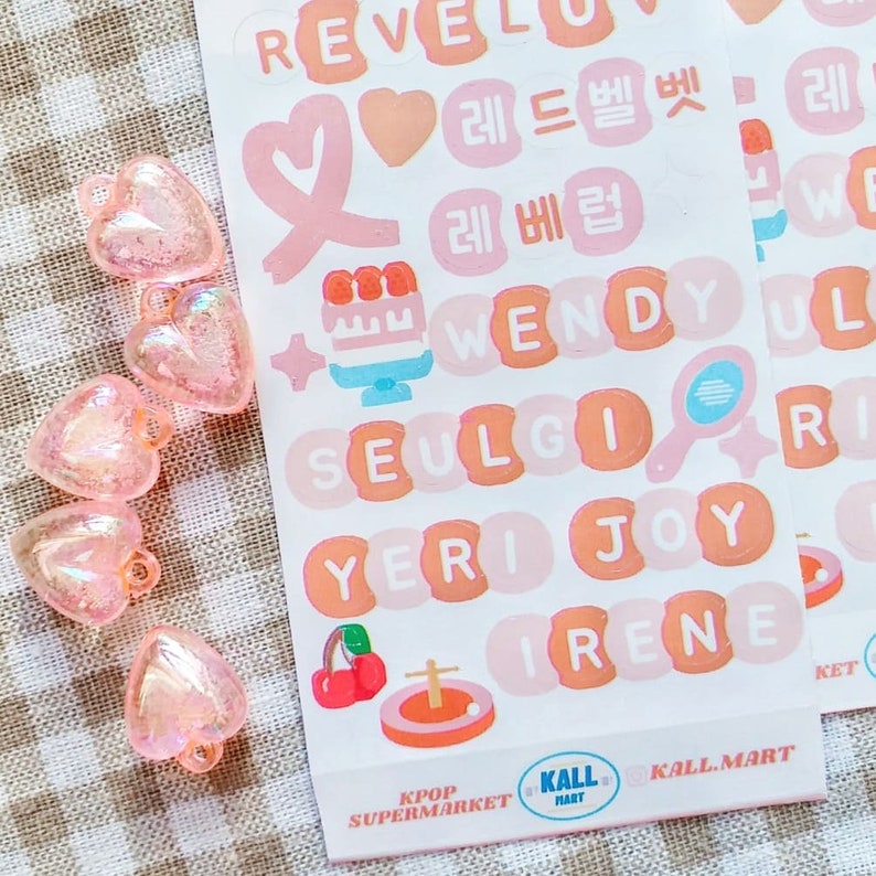 Kpop RED VELVET Alphabet Stickers/polcos/kpop Journal Sticker/ Etsy