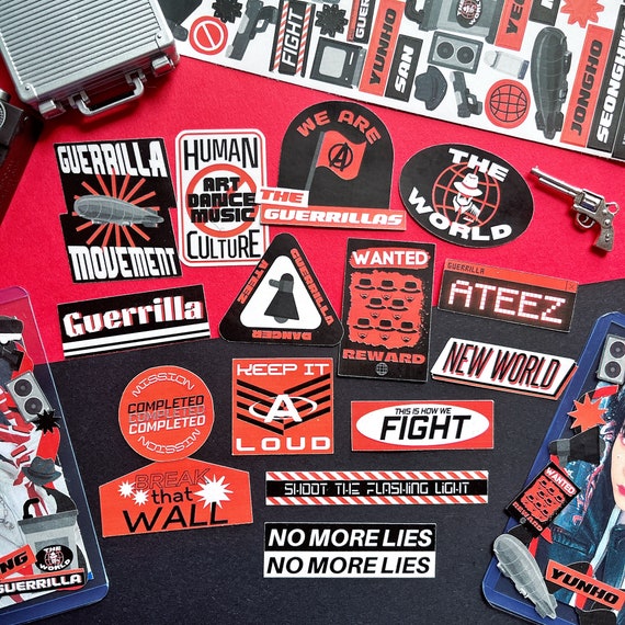 kpop ATEEZ guerrilla sticker / ateez album / ateez fever / 에이티즈 merch /  ateez merch