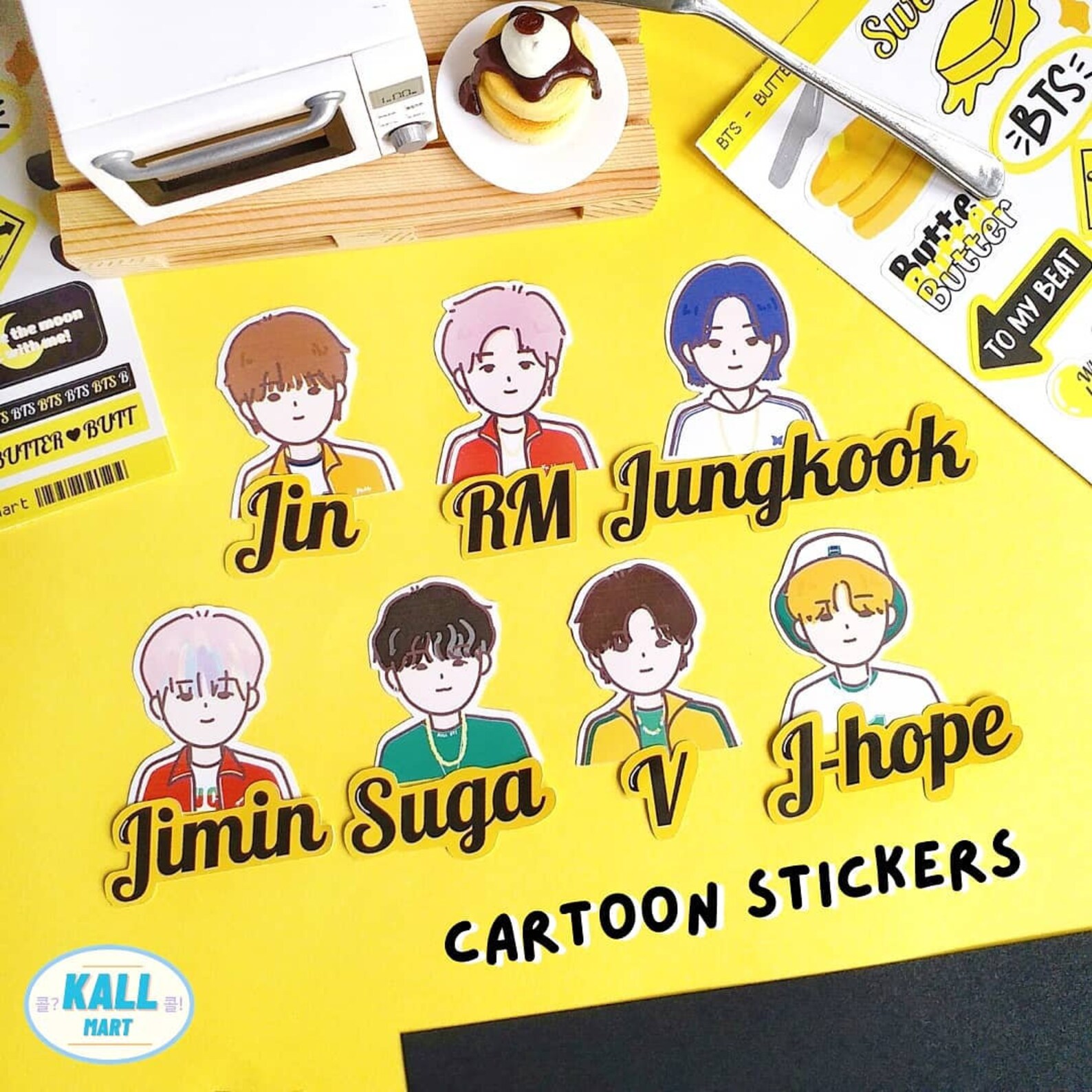Kpop BTS Butter Cartoon Stickers / Bts Stickers / Bts Pins / Etsy Canada