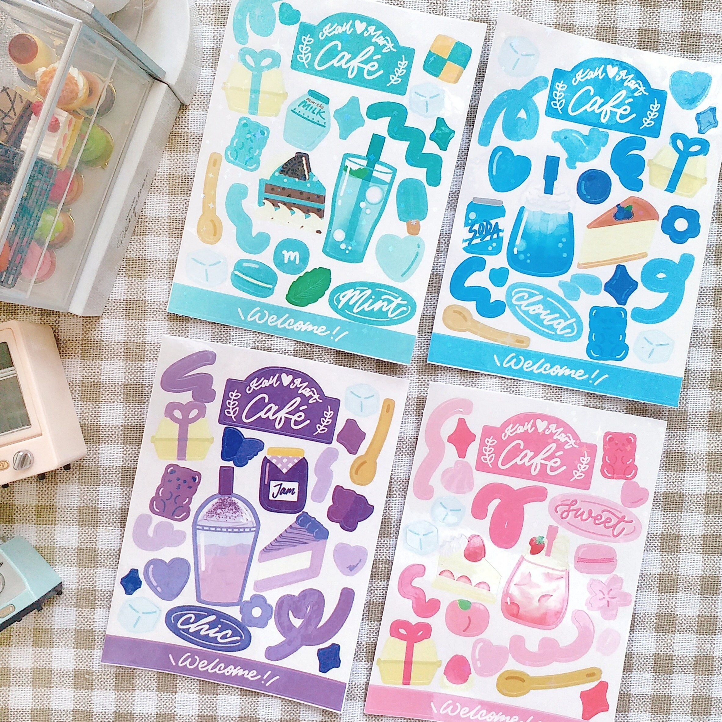 Cafe Sticker / Kpop Photocard Decoration / Food Illustration Sticker / Kpop  Pc / Cute Korean Sticker / Korean Stationery 