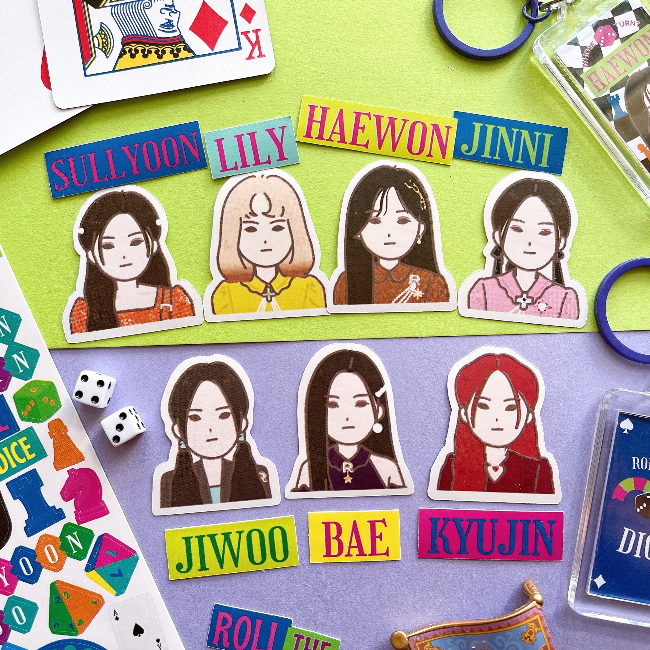 Kpop NMIXX Dice Cartoon Sticker Keyring Set / Nmixx Sticker Etsy UK