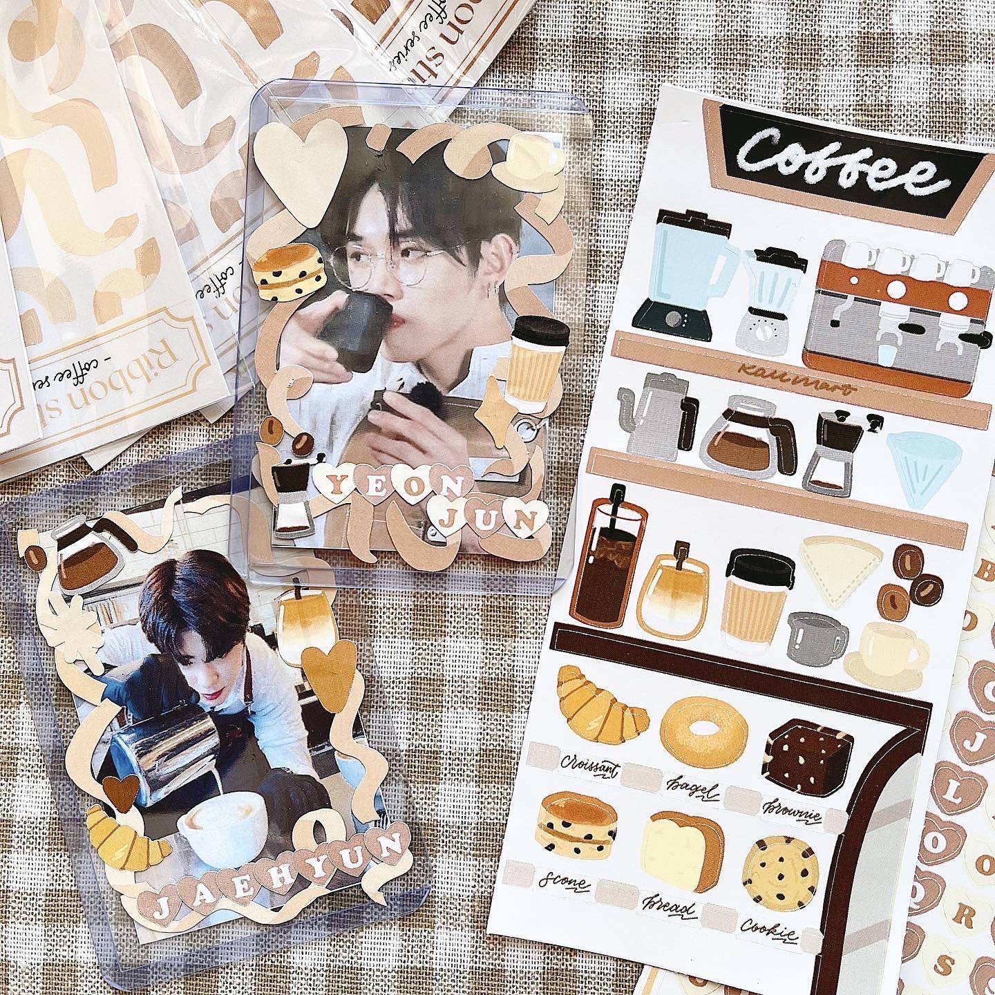 coffee illustration sticker / kpop photocard sticker / food illustration  sticker / kpop pc / kpop sticker