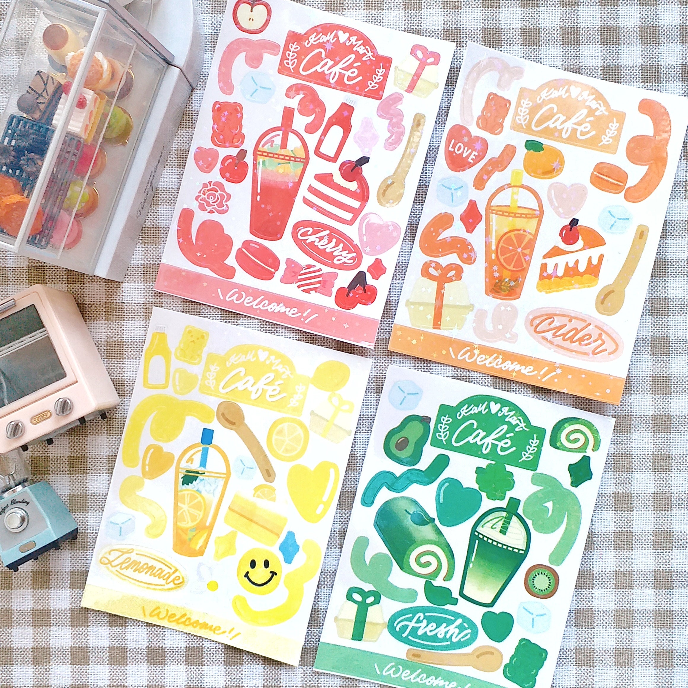 Cafe Sticker / Kpop Photocard Decoration / Food Illustration Sticker / Kpop  Pc / Cute Korean Sticker / Korean Stationery 