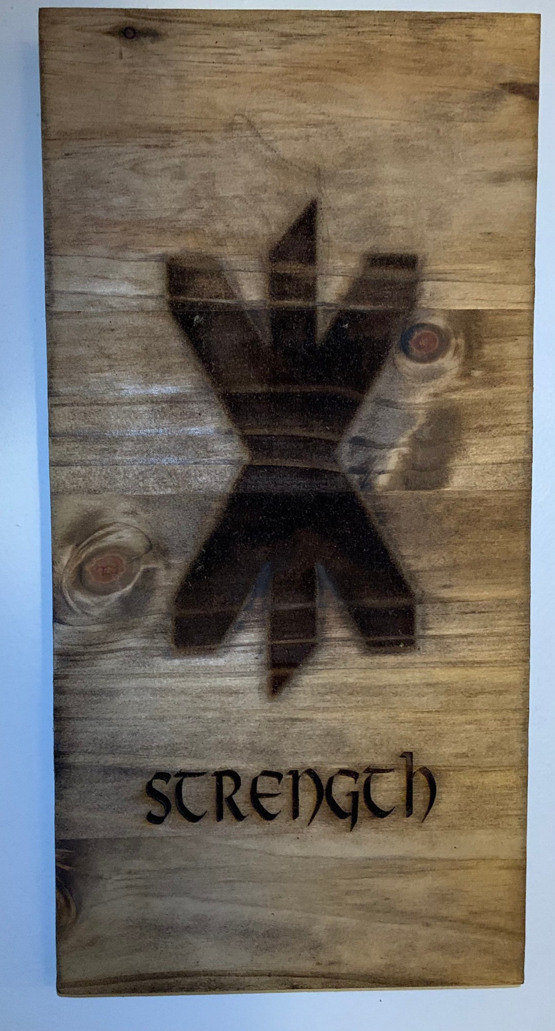 Strength Norse Rune Pagan Alter Engraved Viking Gift Wall - Etsy