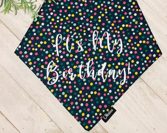 Navy Multicolor Dog Bandana | Over The Collar Dog Bandana | Pet Accessories | Dog Bandana | Birthday Bandana | Pet Clothes | Pet Neckwear