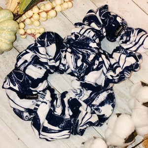 Blue Swirls Scrunchie Hair tie Scrunchie Soft Scrunchie Hair Accessories image 1