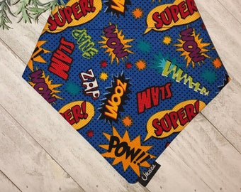 Comic Dog Bandana | Over The Collar Dog Bandana | Pet Accessories | Neckwear | Pup Accessories | Dog Bandana | Bandana | Dog Clothes