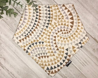 Neutral Triangle Swirl Bandana | Over The Collar Dog Bandana | Pet Accessories | Neckwear | Pup Accessories | Dog Bandana | Dog Clothes