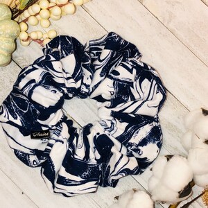 Blue Swirls Scrunchie Hair tie Scrunchie Soft Scrunchie Hair Accessories image 2