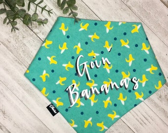 Goin' Bananas Bandana | Over The Collar Dog Bandana | Pet Accessories | Neckwear | Pup Accessories | Dog Bandana | Bandana | Dog Clothes