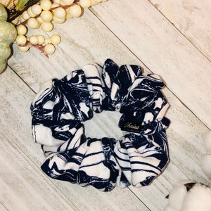 Blue Swirls Scrunchie Hair tie Scrunchie Soft Scrunchie Hair Accessories image 3