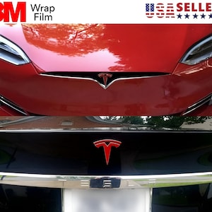 Tesla Model S New Fascia Frunk and Trunk Emblem "T" Logo Decal Sticker Wrap