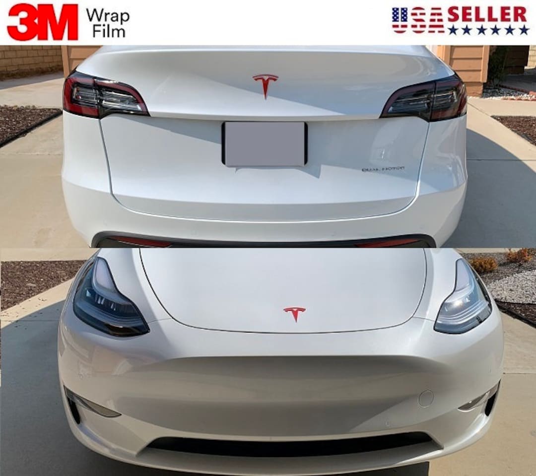 SPIGEN TA100 Tesla Model 3 Logo Decal FRUNK , TRUNK & Door (Driver &  Passenger