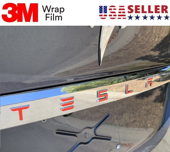 Tesla Model S / Model X Tailgate Trunk Badge Letters Logo 3M Vinyl Decal  Sticker Wrap 2 Pc-set 