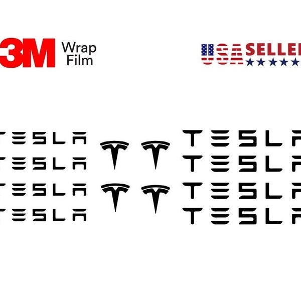 12pc Tesla Caliper Brake 3M 1080/2080 Vinyl Decal Sticker