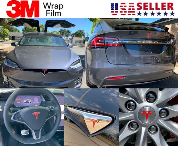 Tesla Model X Emblem Badge Logo 3M 1080 Vinyl Wrap Sticker 11 | Etsy