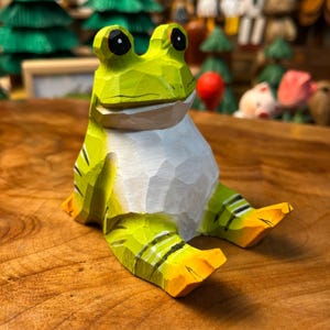 Houten kikker kantoortelefoonstandaard - rustiek houten decor - handgemaakte mobiele houder cadeau