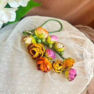Frühlingsblume Taschenanhänger, Bunte Glockenblume Anhänger Schlüsselanhänger, Handtasche Zubehör, Hochzeit Floral, Geschenk für Sie, Geschenk für Brautjungfer