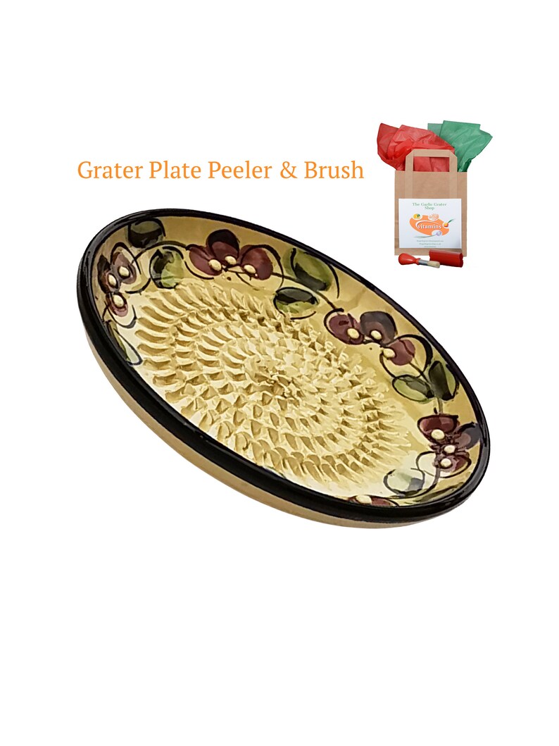 Complete Set Ceramic Garlic Grater Plate Brushpeeler All Etsy UK