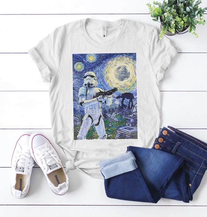 Star Wars Shirt Movie Shirt Hoodie Sweatshirt Star Wars Stormtrooper Starry Night Graphic T-Shirt Tanktop Star Wars Tee Funny Shirt