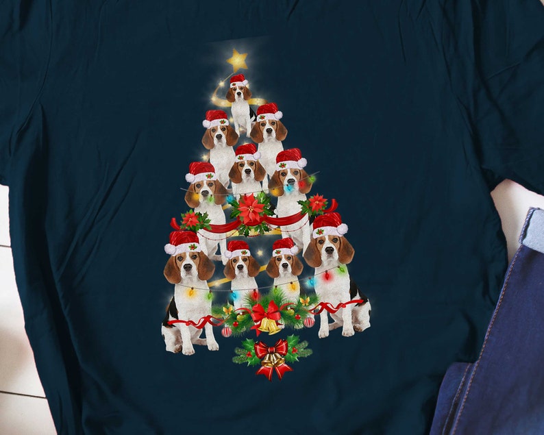 Beagle Weihnachtsbaum Tshirt Beagle Hund Weihnachtskostüm Etsy