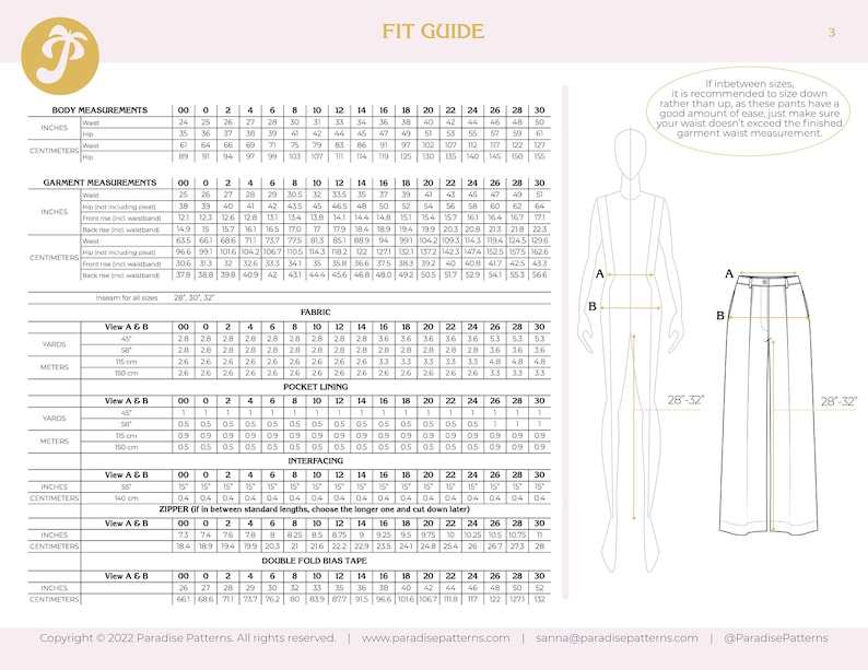 Protea Pants PDF pattern sizes 00-30 hip 35-61 chic image 3
