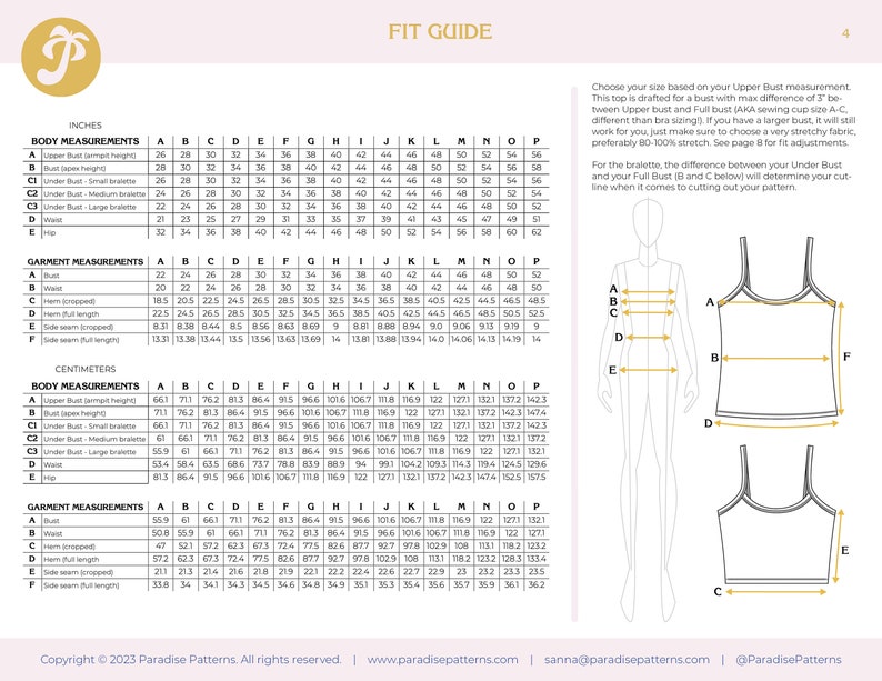 Sommar Camisole PDF sewing pattern with built in bralette. Low image 3