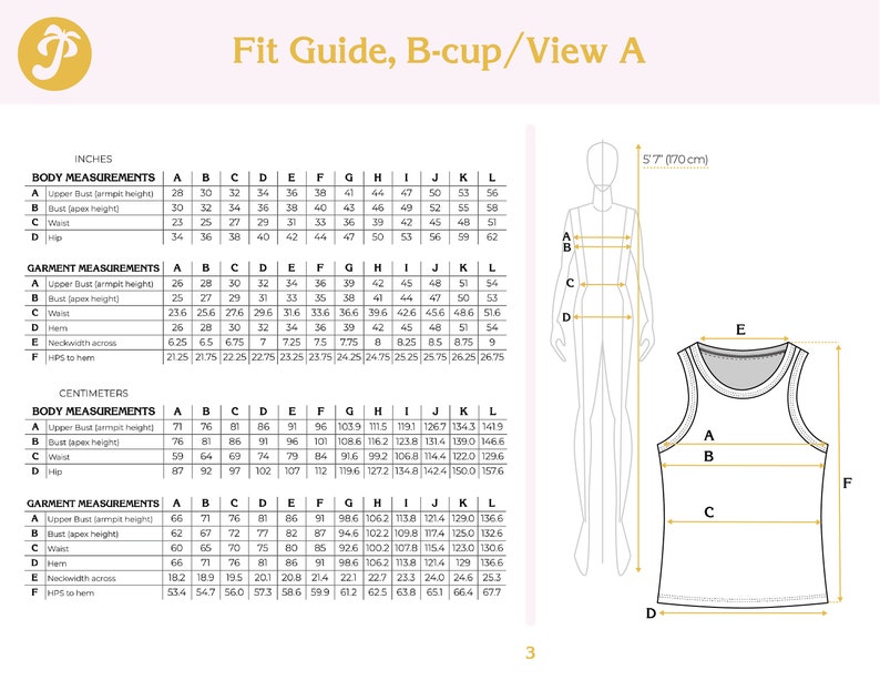 Blomma Tank PDF sewing pattern sizes A-L bust 30-60 image 3